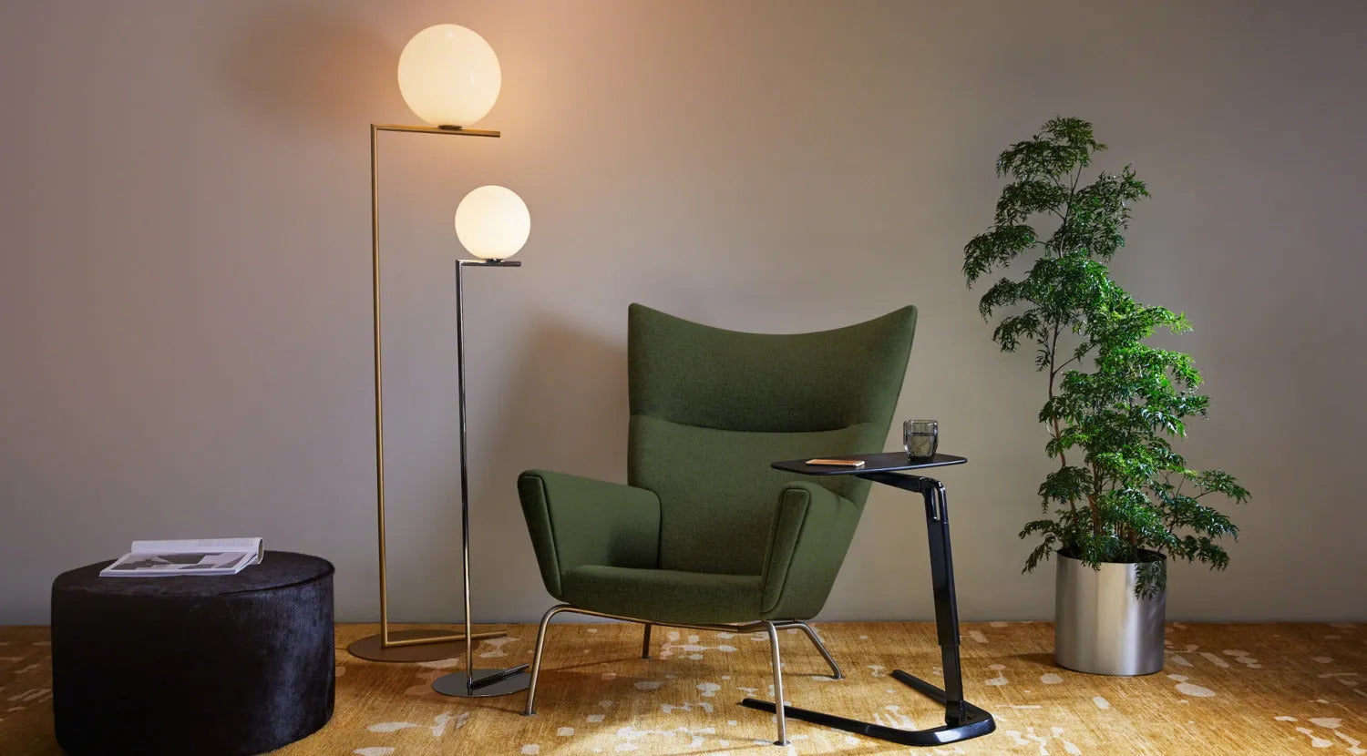 Flos lighting and floor lamp in the living room