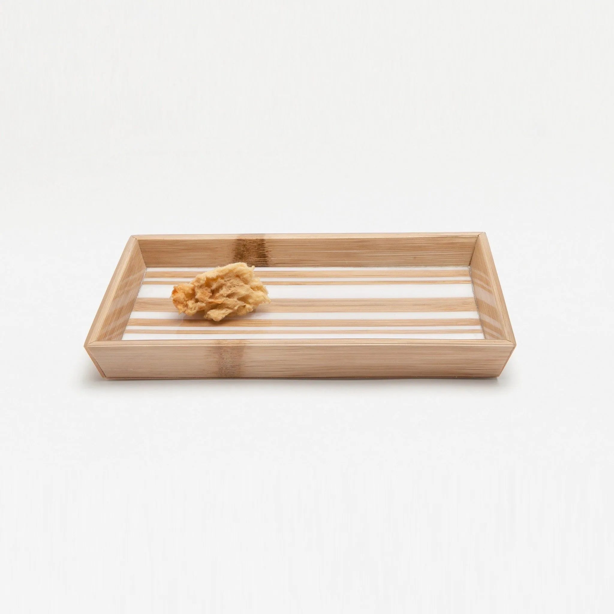 Pigeon and Poodle - PP000274 - Ashford Trays - Ashford - Striped Brown Bamboo/White Resin