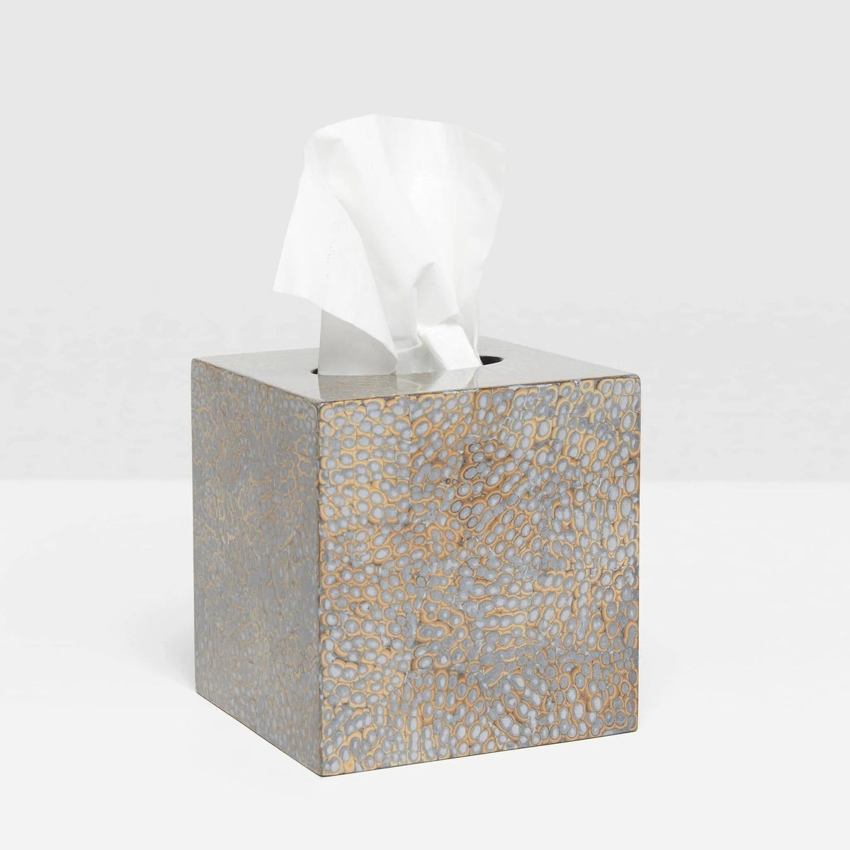 Pigeon and Poodle - PP000372 - Callas Tissue Box - Callas - Silver Lacquered Eggshell