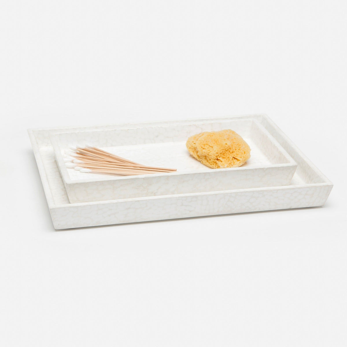 Pigeon and Poodle - PP000383 - Callas Trays - Callas - White Lacquered Eggshell