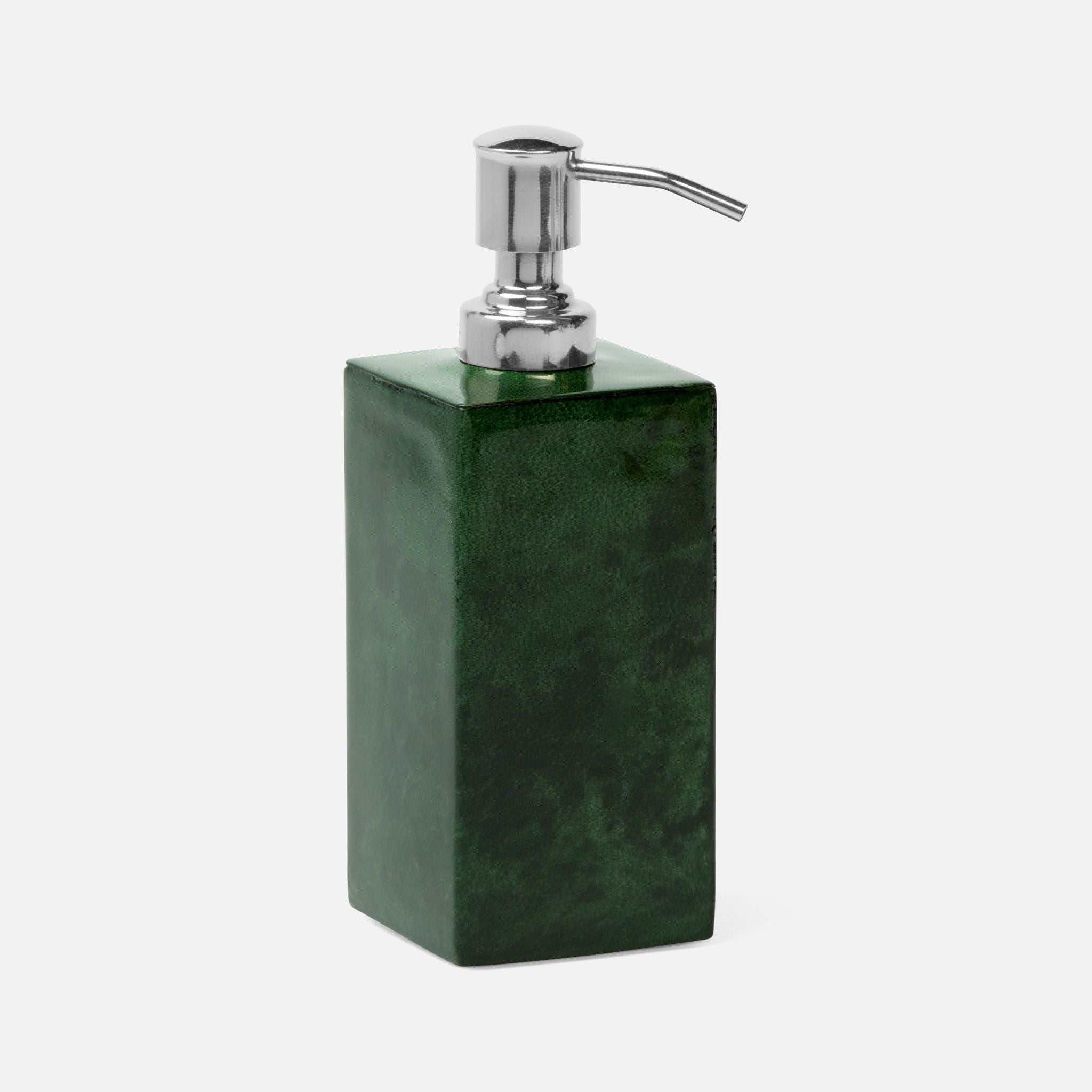 Pigeon and Poodle - PP000397 - Carlow Soap Pump - Carlow - Emerald Gloss Vellum Leather