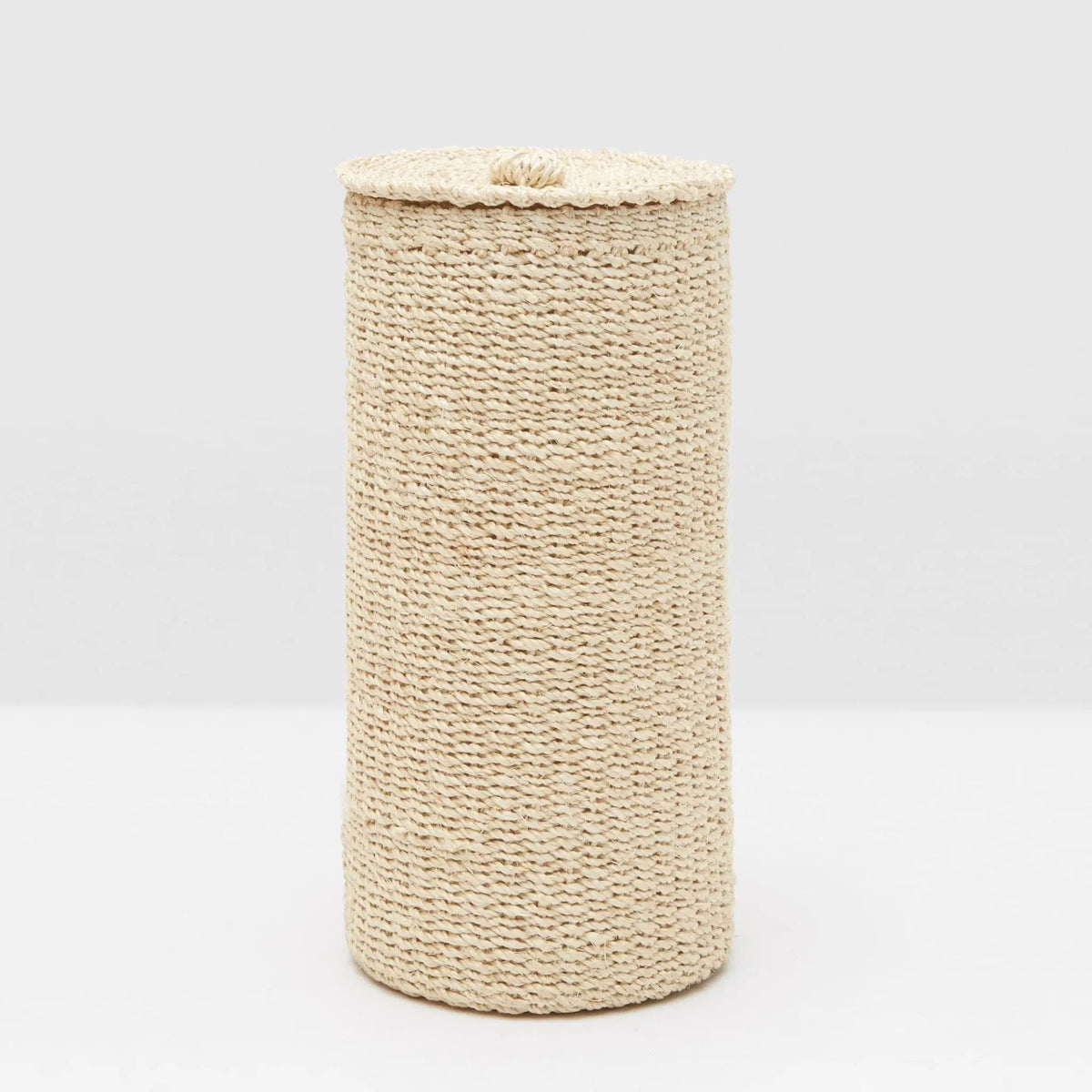 Pigeon and Poodle - PP000427 - Chelston Double Round Toilet Paper Holder - Chelston - Bleached Natural Abaca Fiber