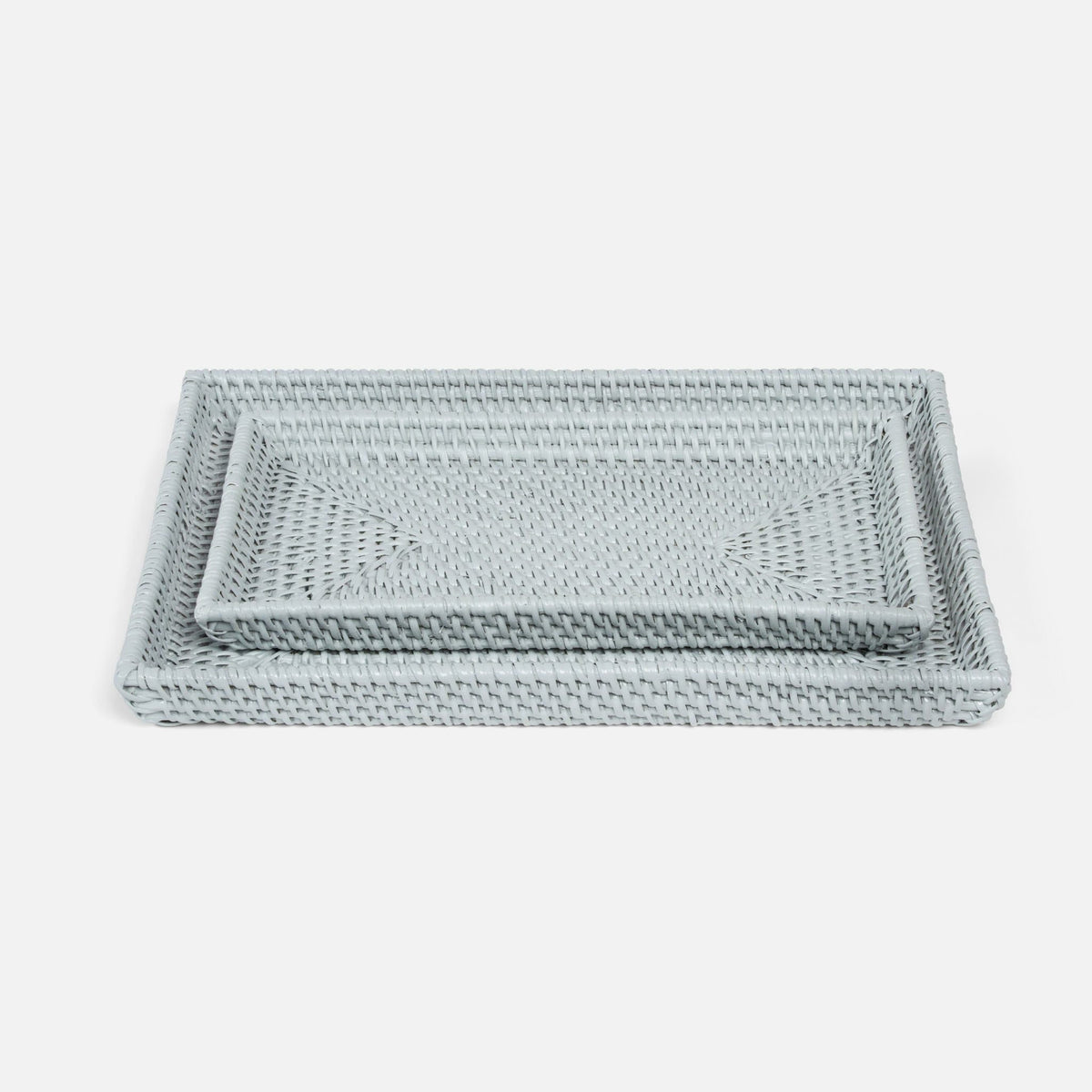 Pigeon and Poodle - PP000517 - Dalton Trays - Dalton - Whitewashed Rattan