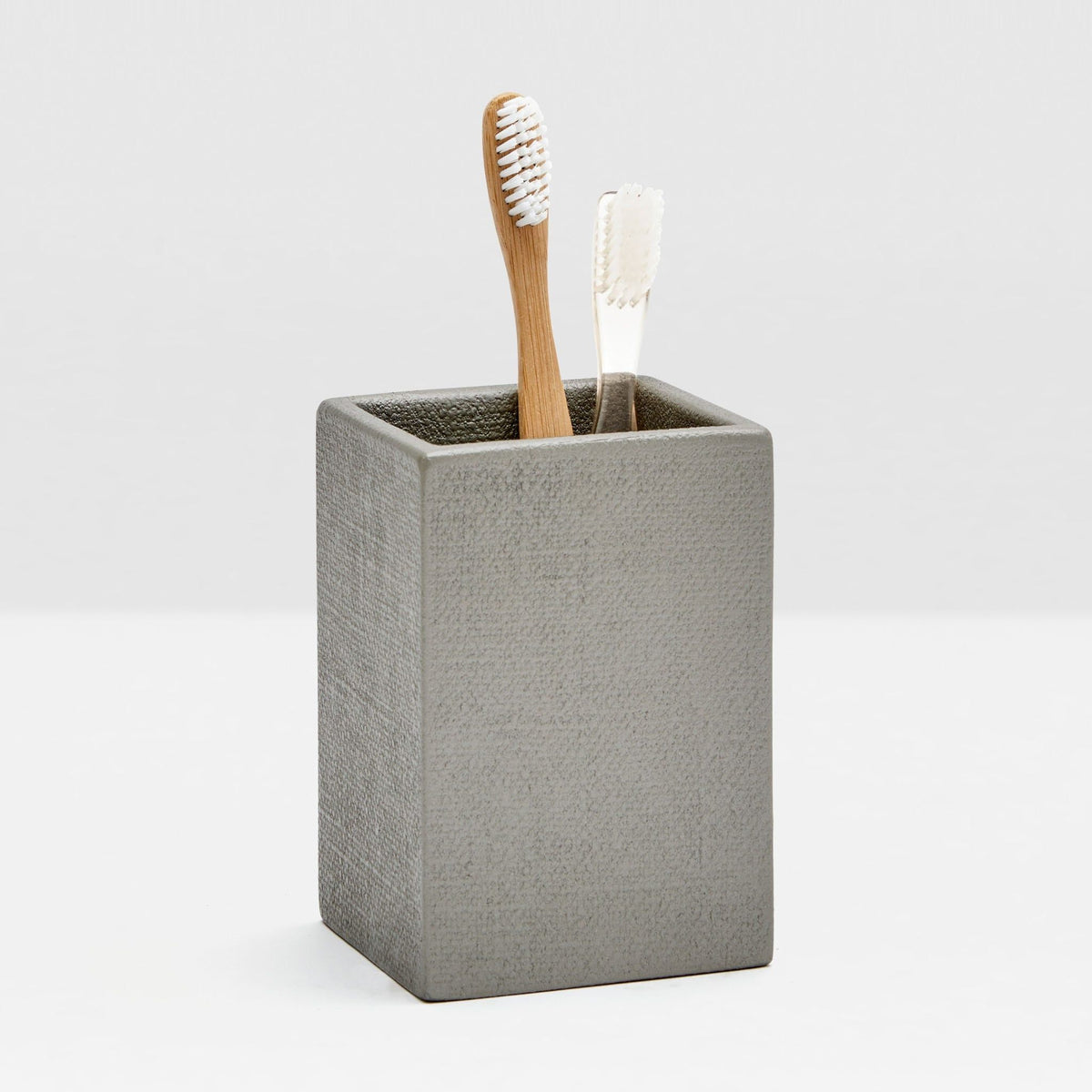 Pigeon and Poodle - PP000521 - Dannes Brush Holder - Dannes - Light Gray Faux Belgian Linen