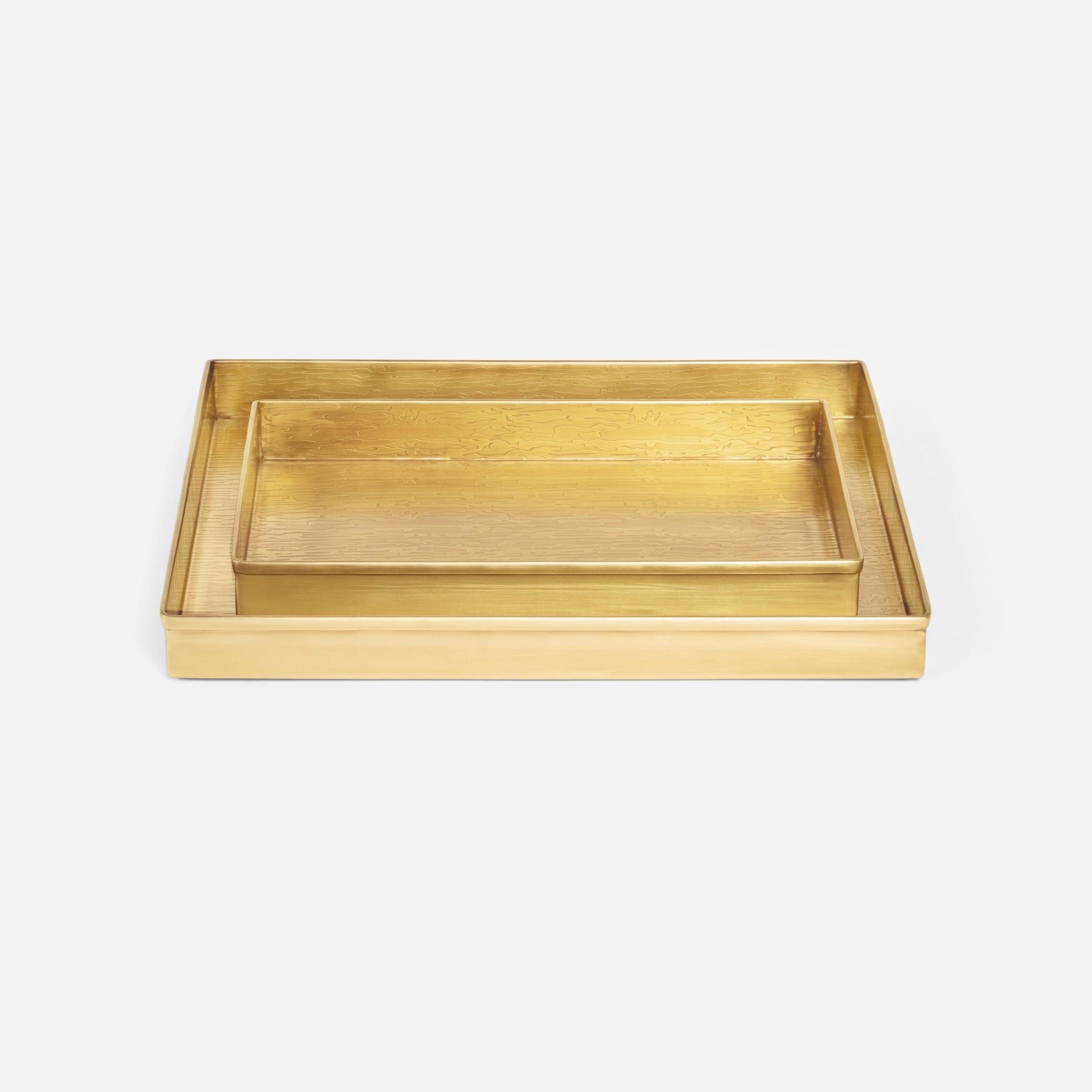 Pigeon and Poodle - PP003960 - Elgin Trays - Elgin - Antique Brass Wavy Etched Stainless Steel