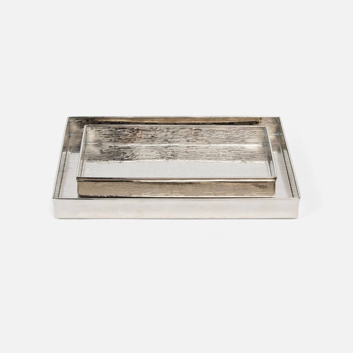 Pigeon and Poodle - PP003968 - Elgin Trays - Elgin - Shiny Nickel Wavy Etched Stainless Steel