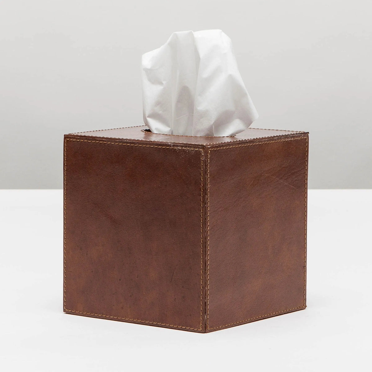 Pigeon and Poodle - PP000657 - Hampton Tissue Box - Hampton - Storm Full-Grain Leather