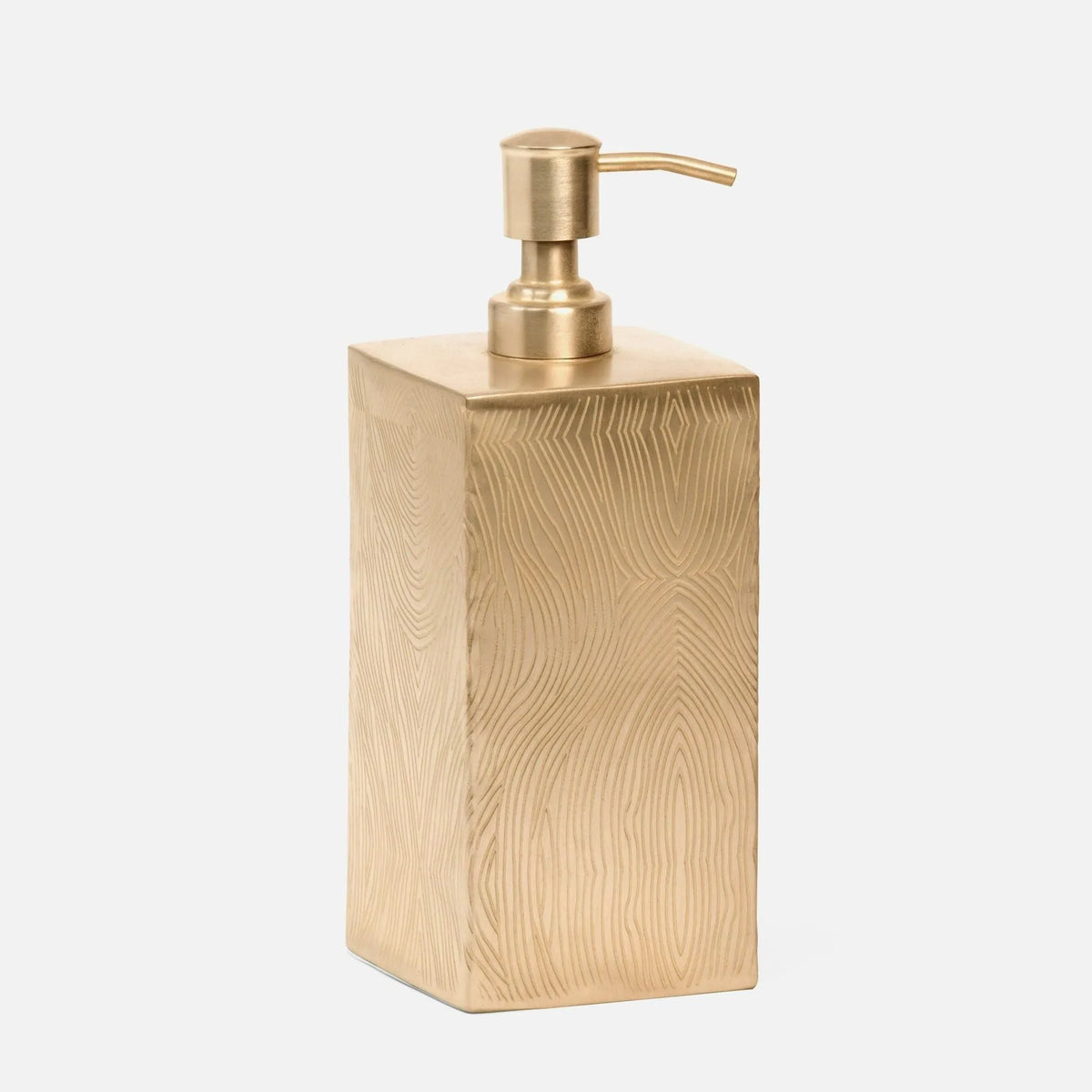 Pigeon and Poodle - PP000746 - Humbolt Xl Soap Pump - Humbolt - Shiny Brass Ridged Metal