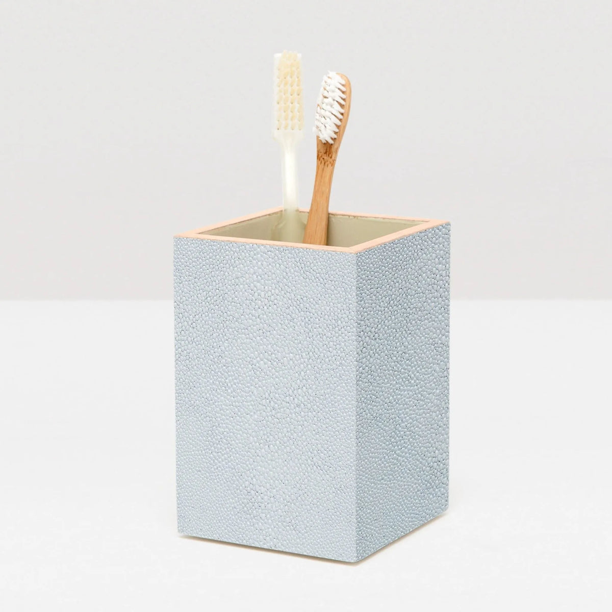 Pigeon and Poodle - PP001012 - Manchester Brush Holder - Manchester - Sand Realistic Faux Shagreen