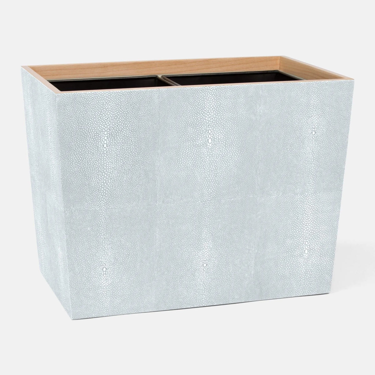 Pigeon and Poodle - PP000949 - Manchester Double Wastebasket - Manchester - Cloud Gray Realistic Faux Shagreen