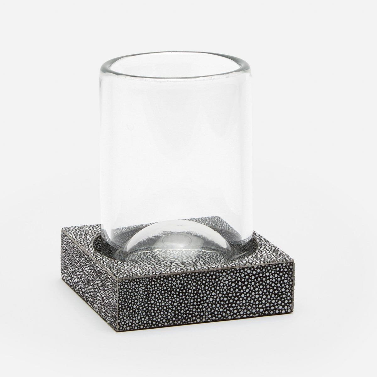 Pigeon and Poodle - PP001050 - Manchester Tumbler Set - Manchester - Snow Realistic Faux Shagreen