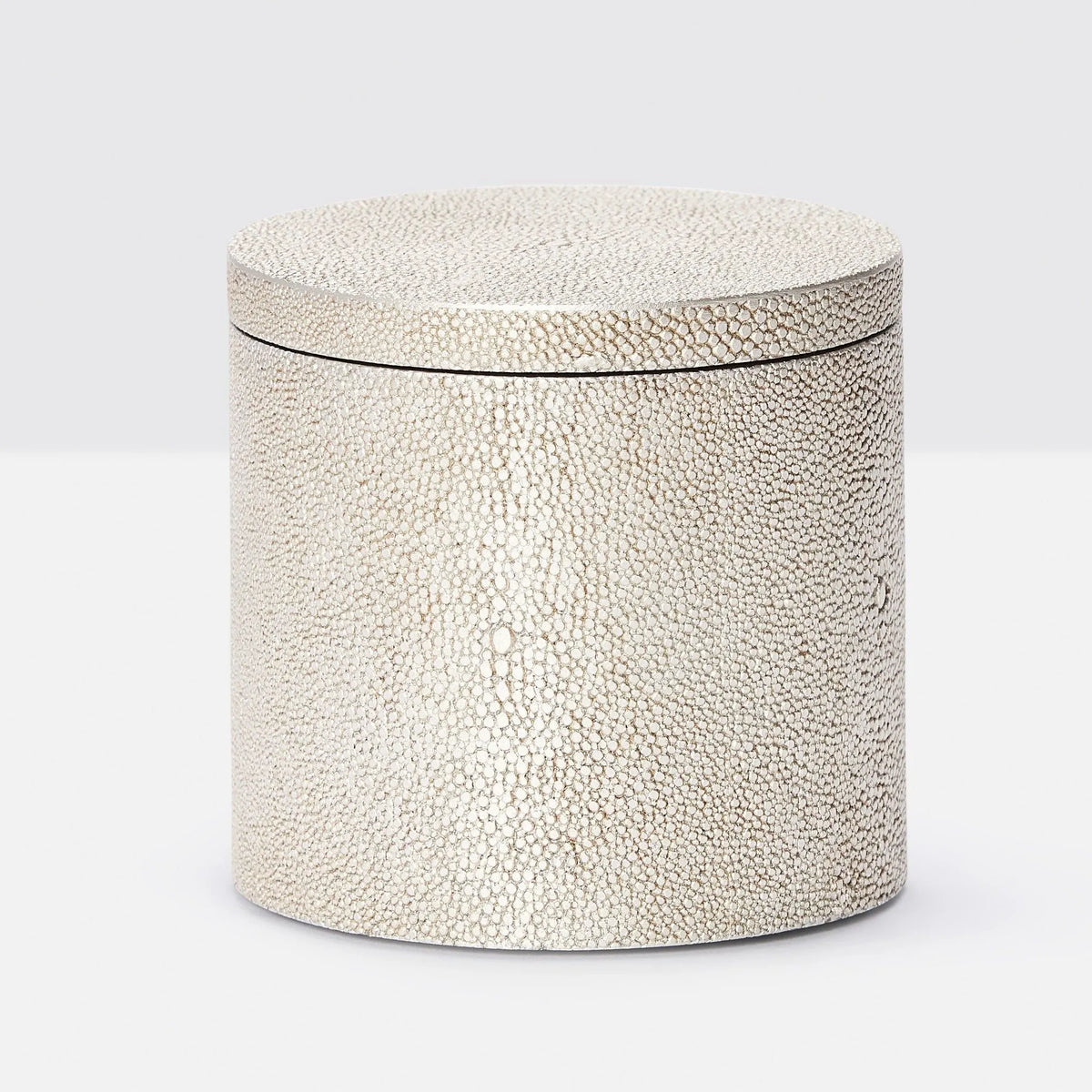 Pigeon and Poodle - PP001055 - Manchester Canister - Manchester - Warm Silver Realistic Faux Shagreen