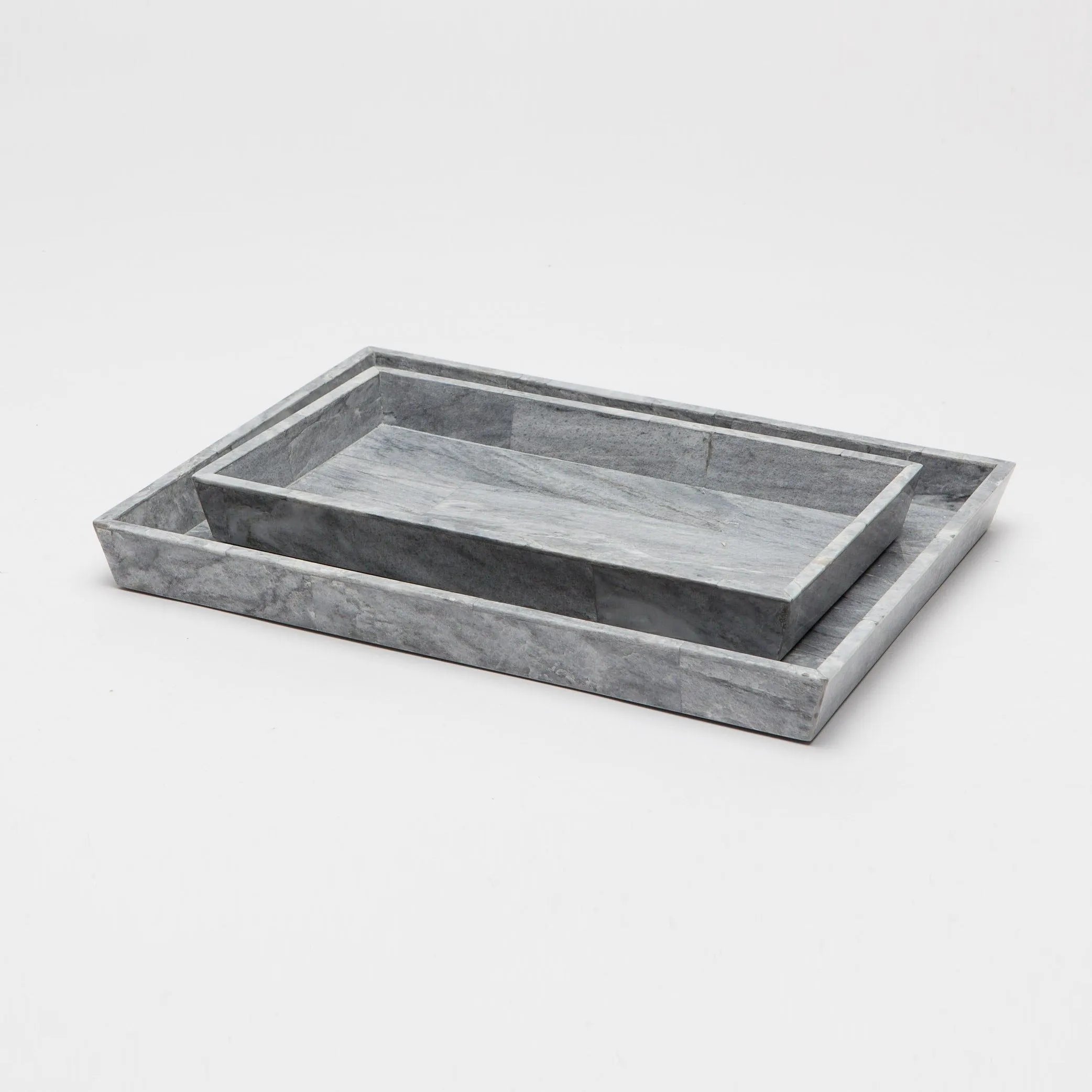 Pigeon and Poodle - PP001121 - Milan Large Tray - Milan - Gray Romblon Stone