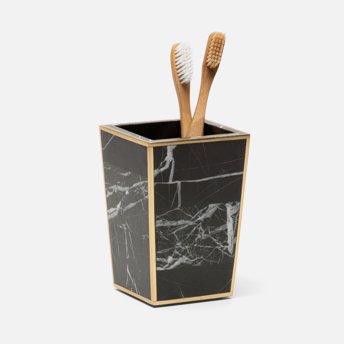 Pigeon and Poodle - PP001303 - Rhodes Brush Holder - Rhodes - Nero Marble