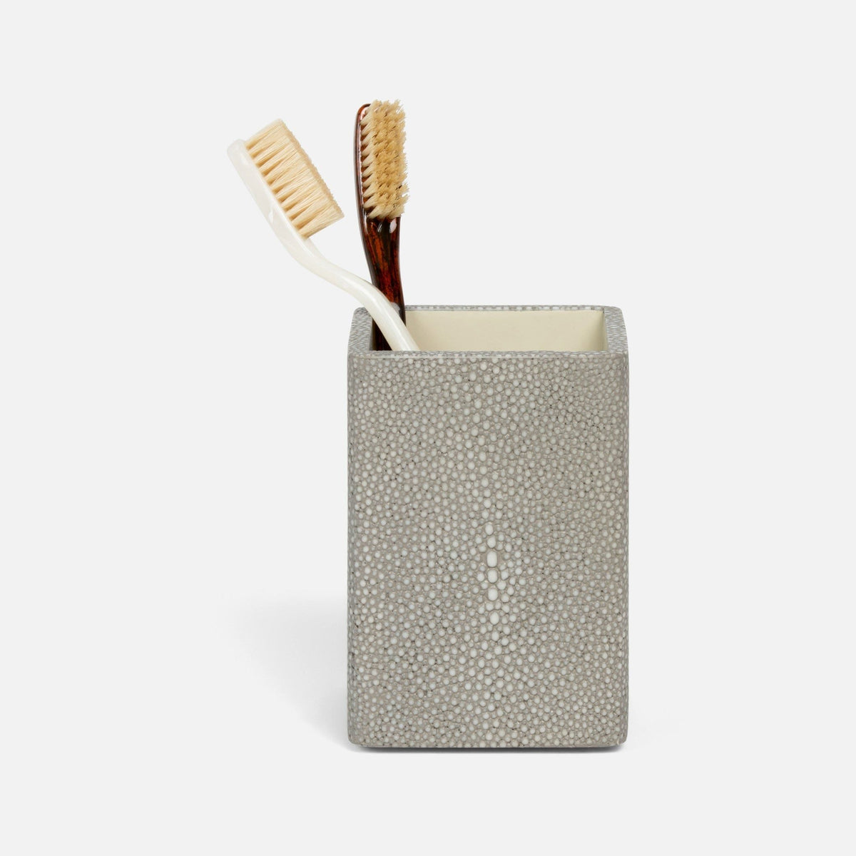 Pigeon and Poodle - PP001448 - Tenby Brush Holder - Tenby - Sand Realistic Faux Shagreen