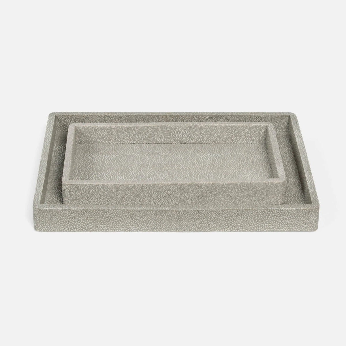 Pigeon and Poodle - PP001454 - Tenby Tray Set - Tenby - Sand Realistic Faux Shagreen