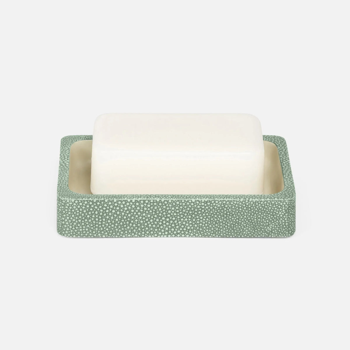 Pigeon and Poodle - PP001461 - Tenby Soap Dish - Tenby - Sage Realistic Faux Shagreen