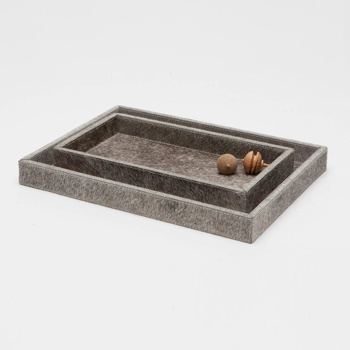 Pigeon and Poodle - PP001519 - Umbra Tray Set - Umbra - Gray Hair-On-Hide