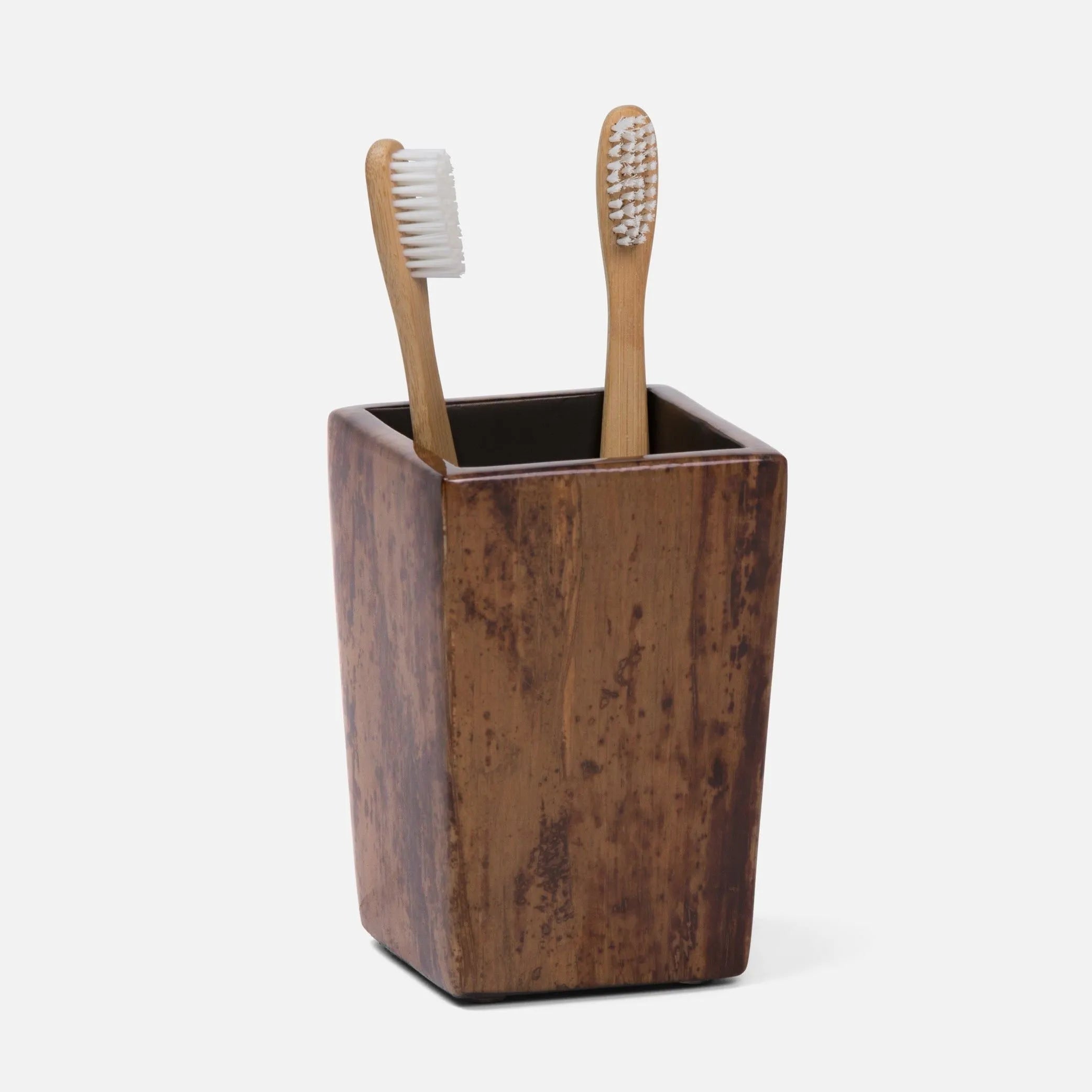 Pigeon and Poodle - PP001527 - Varadero Brush Holder - Varadero - Dark Stain Banana Leaf