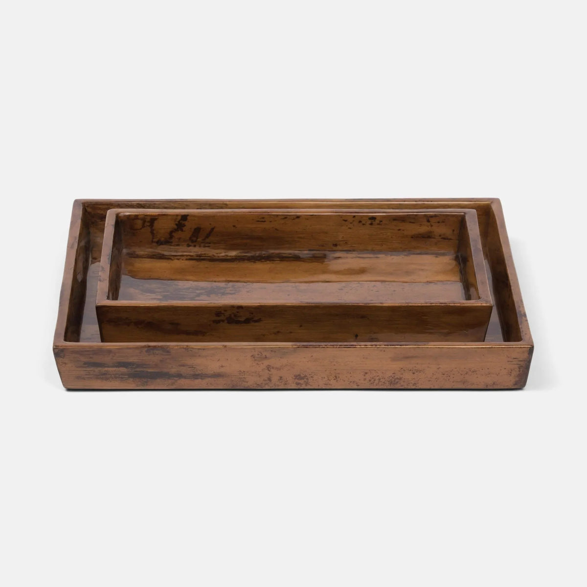 Pigeon and Poodle - PP001532 - Varadero Tray Set - Varadero - Dark Stain Banana Leaf