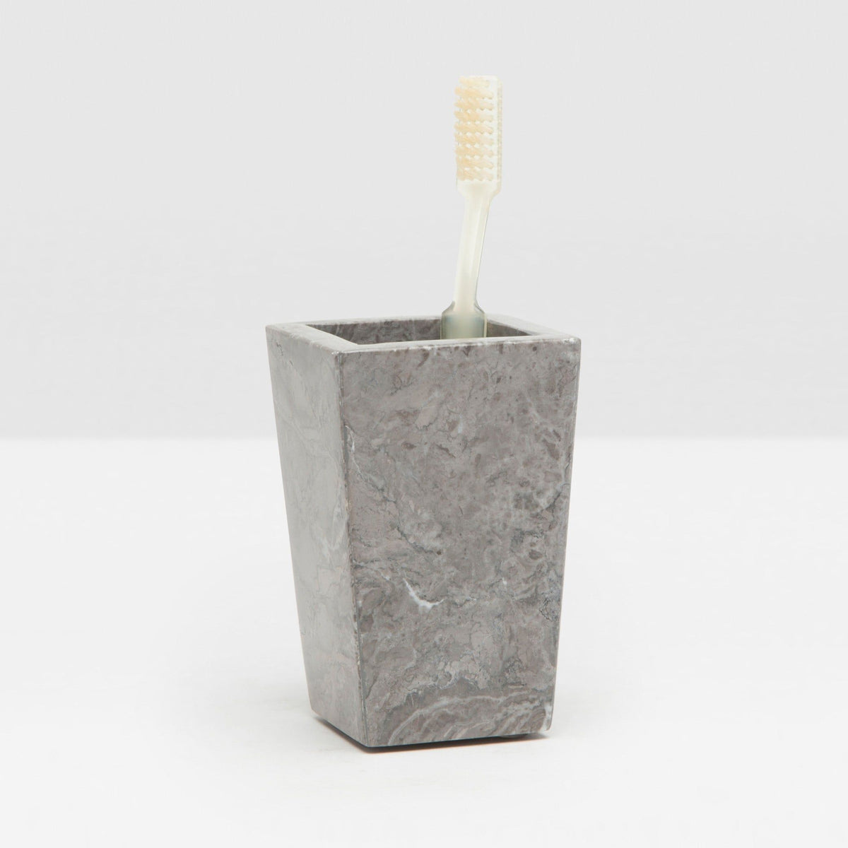 Pigeon and Poodle - PP001535 - Veneto Brush Holder - Veneto - Gray Polished Marble