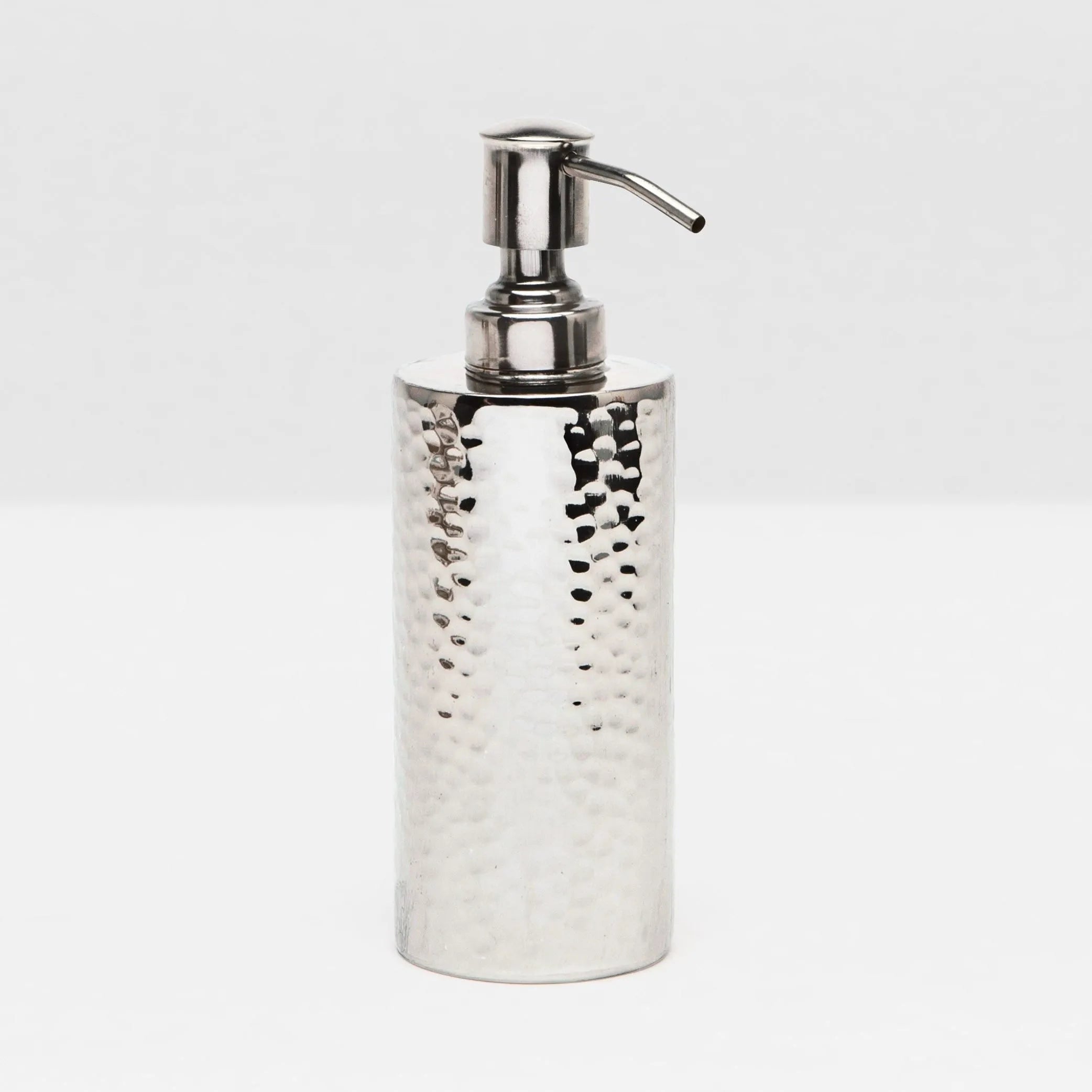 Pigeon and Poodle - PP001556 - Verum Soap Pump - Verum - Shiny Nickel Hammered Metal