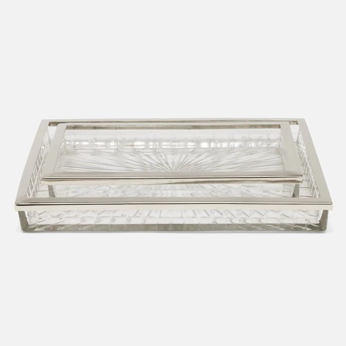 Pigeon and Poodle - PP006342 - Argos Trays - Argos - Clear Glass/Nickel