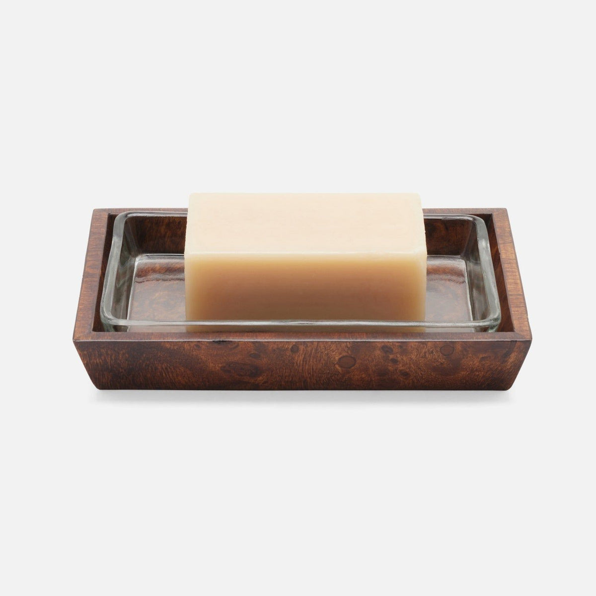 Pigeon and Poodle - PP006954 - Bern Soap Dish - Bern - Dark Honey Mappa Burl