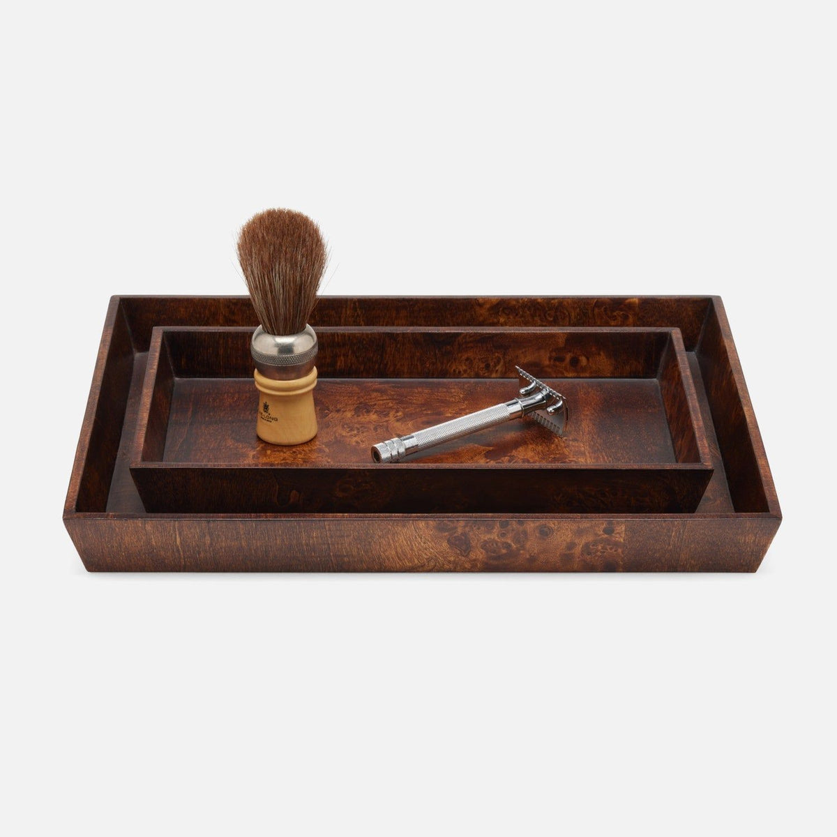 Pigeon and Poodle - PP006957 - Bern Tray Set - Bern - Dark Honey Mappa Burl