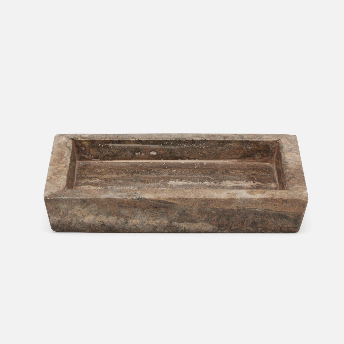 Pigeon and Poodle - PP006116 - Bowen Soap Dish - Bowen - Gray Travertine/Resin