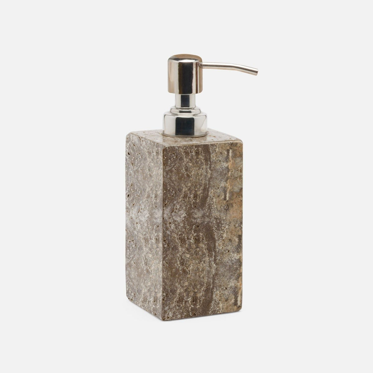 Pigeon and Poodle - PP006118 - Bowen Soap Pump - Bowen - Gray Travertine/Resin