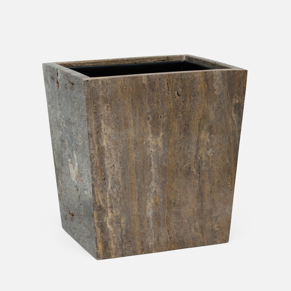 Pigeon and Poodle - PP006117 - Bowen Wastebasket - Bowen - Gray Travertine/Resin