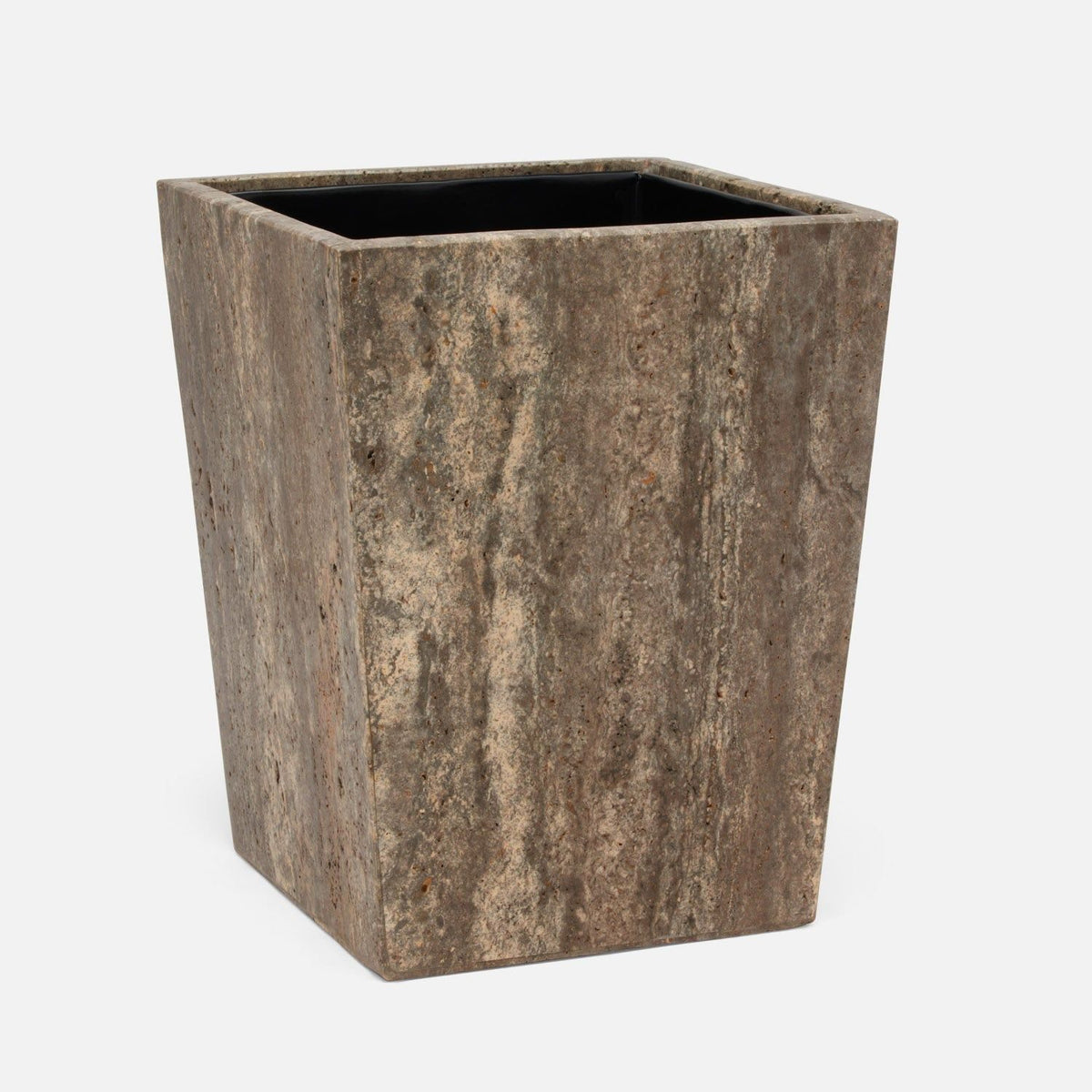 Pigeon and Poodle - PP006121 - Bowen Wastebasket - Bowen - Gray Travertine/Resin