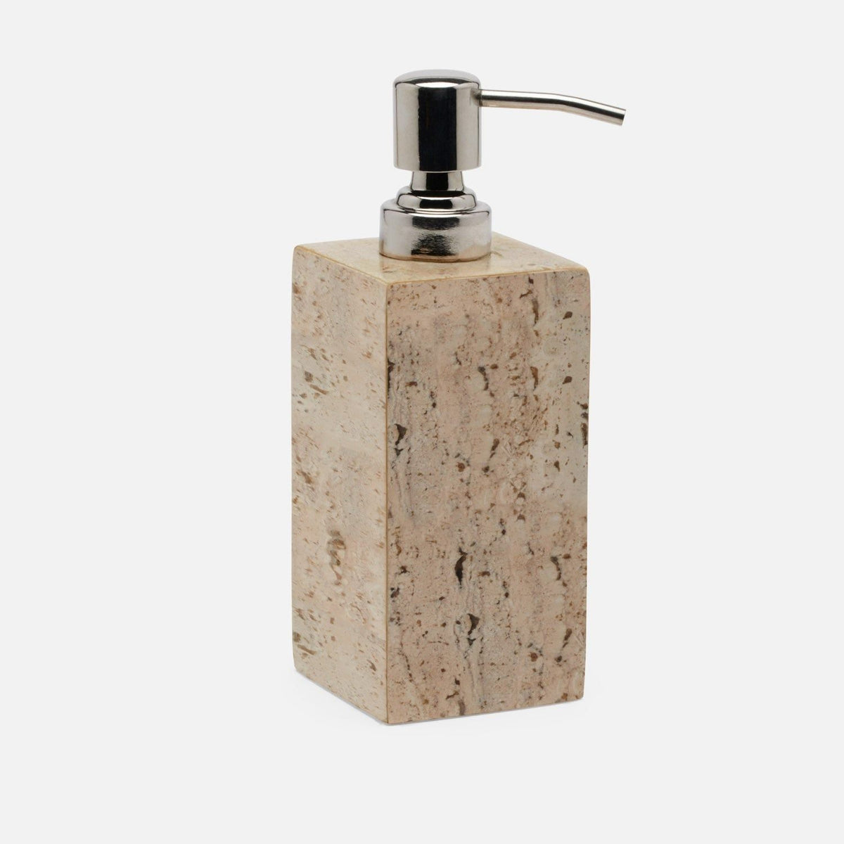 Pigeon and Poodle - PP006108 - Bowen Soap Pump - Bowen - Natural Travertine/Resin