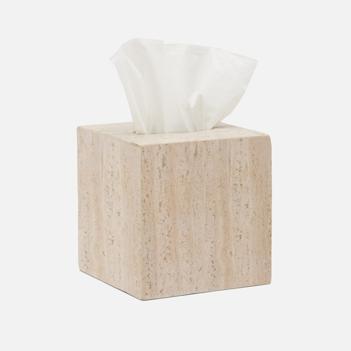 Pigeon and Poodle - PP006112 - Bowen Tissue Box - Bowen - Natural Travertine/Resin