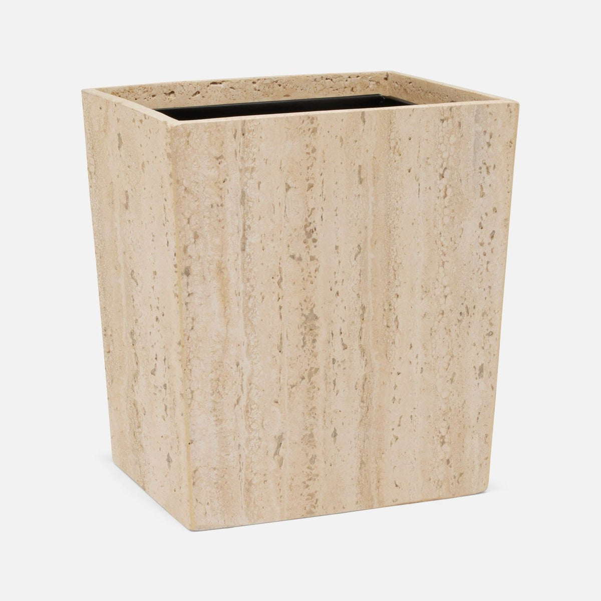 Pigeon and Poodle - PP006113 - Bowen Wastebasket - Bowen - Natural Travertine/Resin