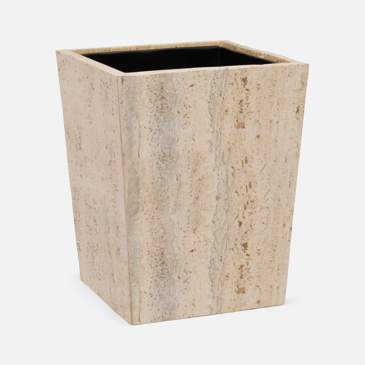 Pigeon and Poodle - PP006114 - Bowen Wastebasket - Bowen - Natural Travertine/Resin