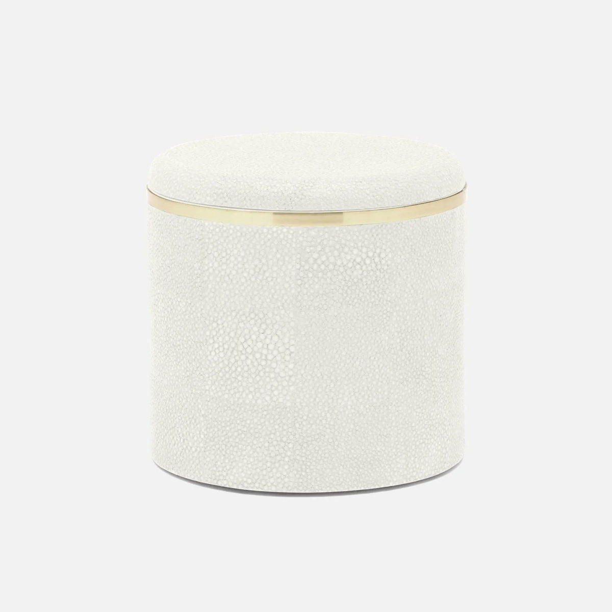 Pigeon and Poodle - PP005672 - Bradford Canister - Bradford - Blanc Realistic Faux Shagreen/Gold Brass