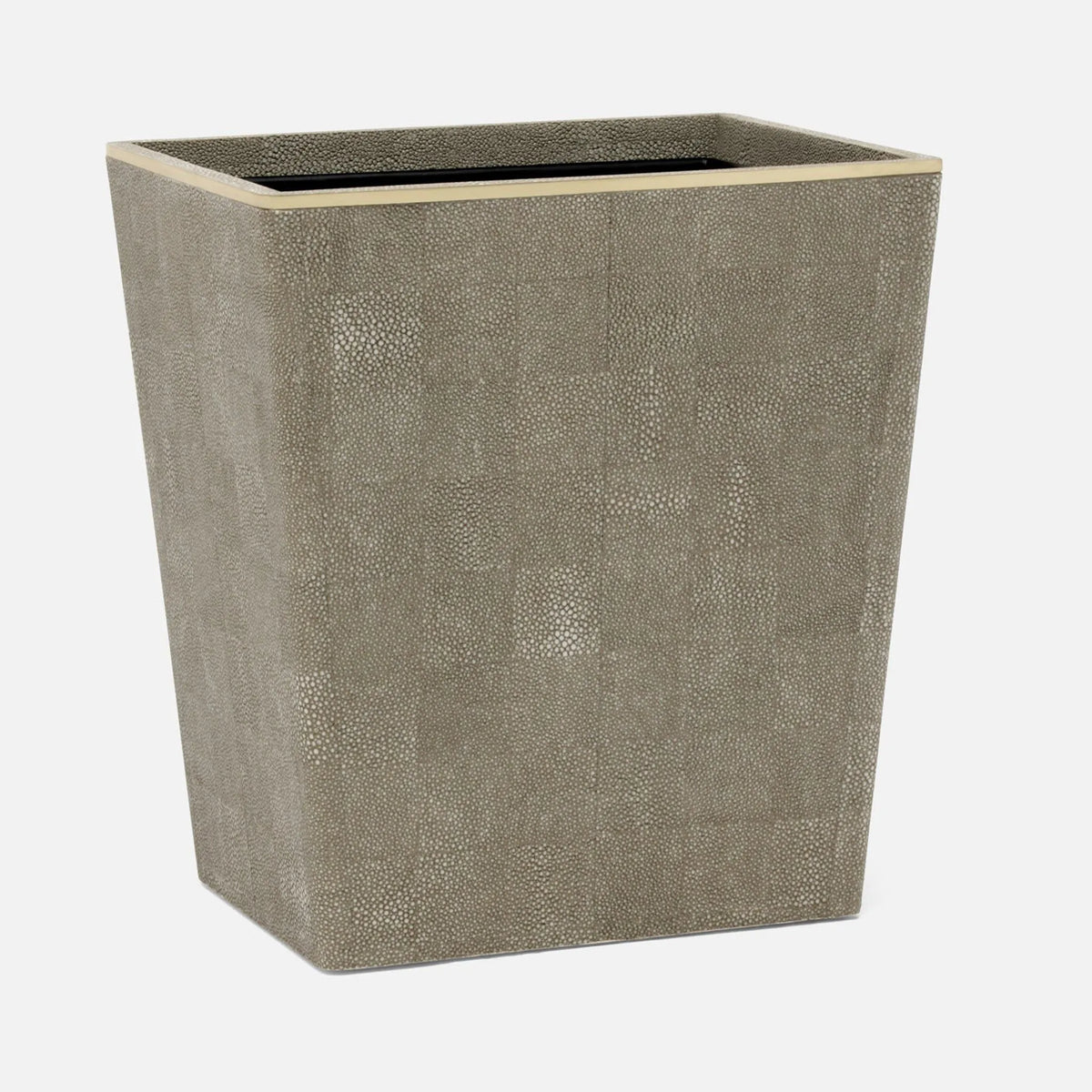 Pigeon and Poodle - PP005663 - Bradford Wastebasket - Bradford - Sand Realistic Faux Shagreen/Gold Brass