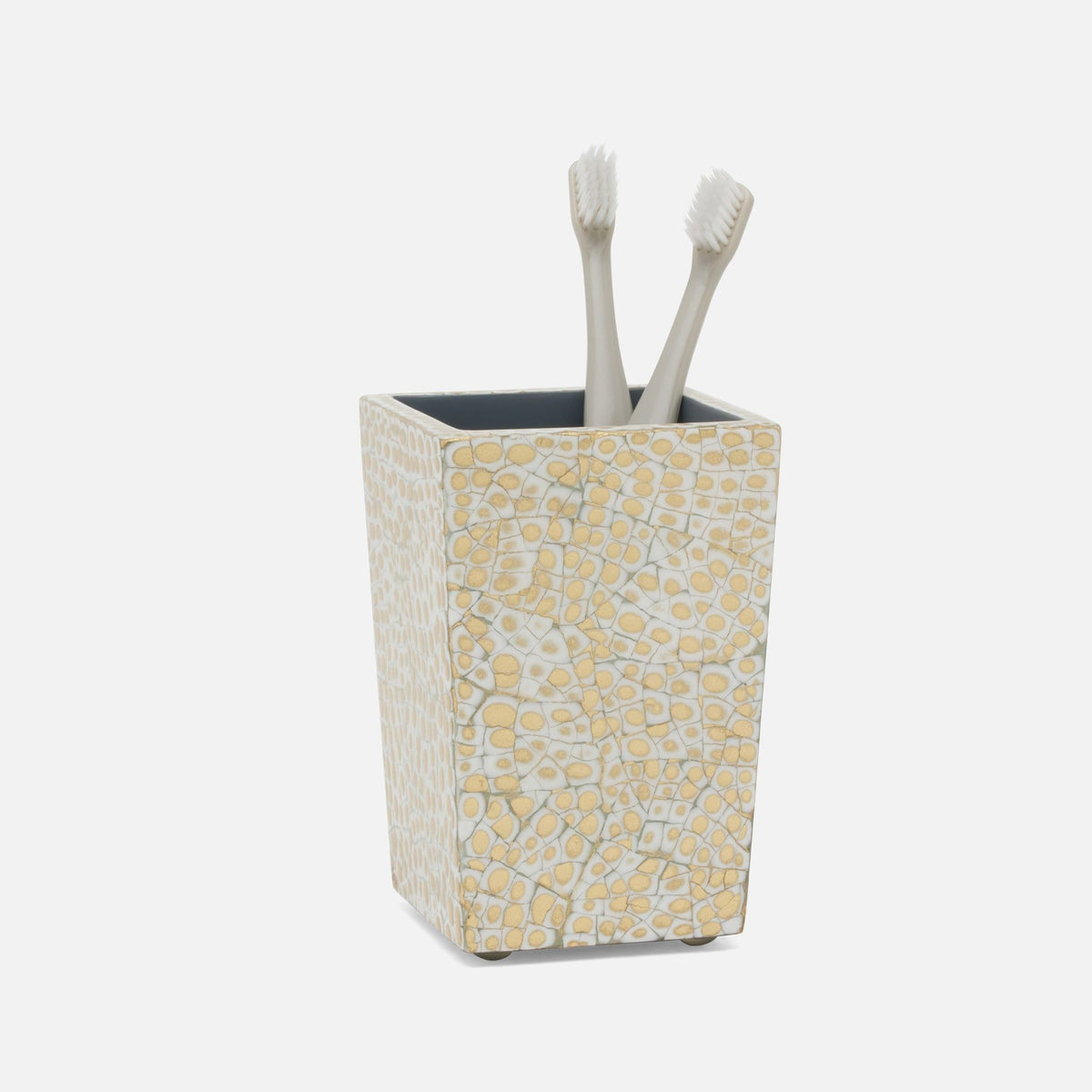 Pigeon and Poodle - PP005538 - Callas Brush Holder - Callas - Gold/White Lacquered Eggshell