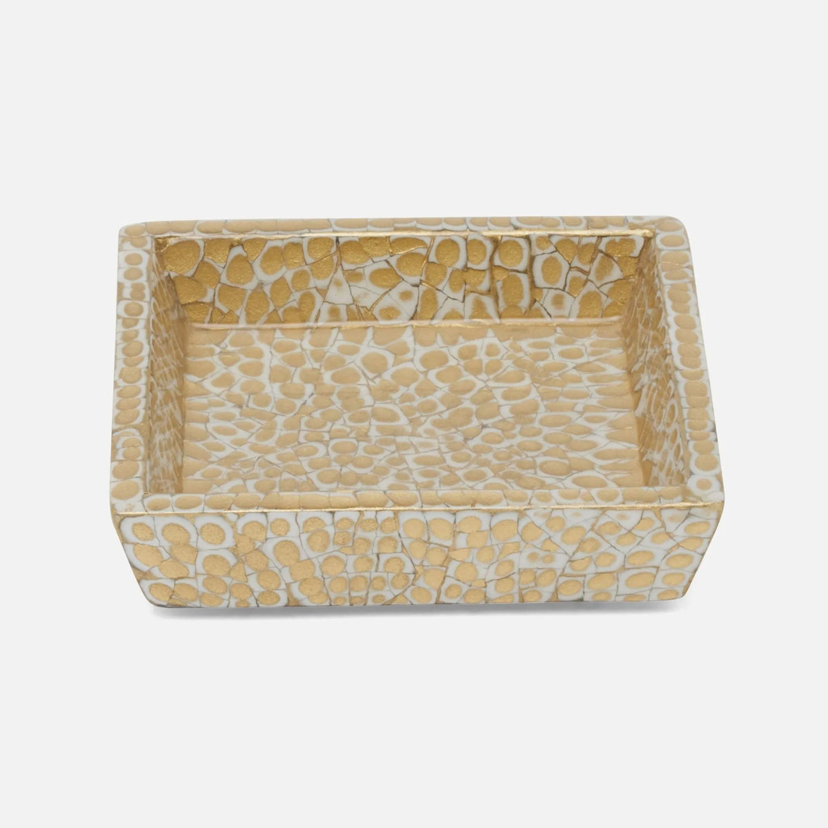 Pigeon and Poodle - PP005541 - Callas Soap Dish - Callas - Gold/White Lacquered Eggshell