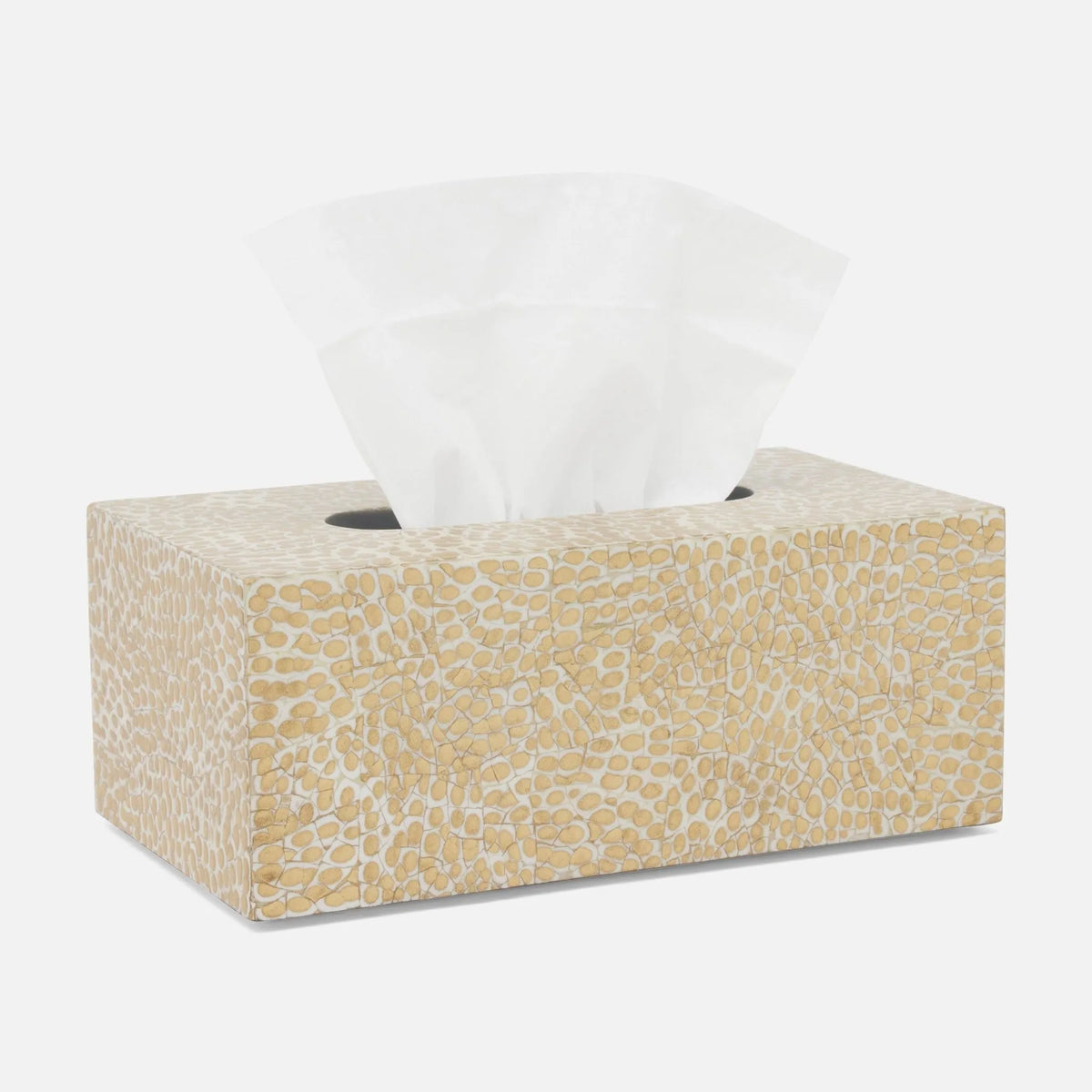 Pigeon and Poodle - PP005544 - Callas Tissue Box - Callas - Gold/White Lacquered Eggshell