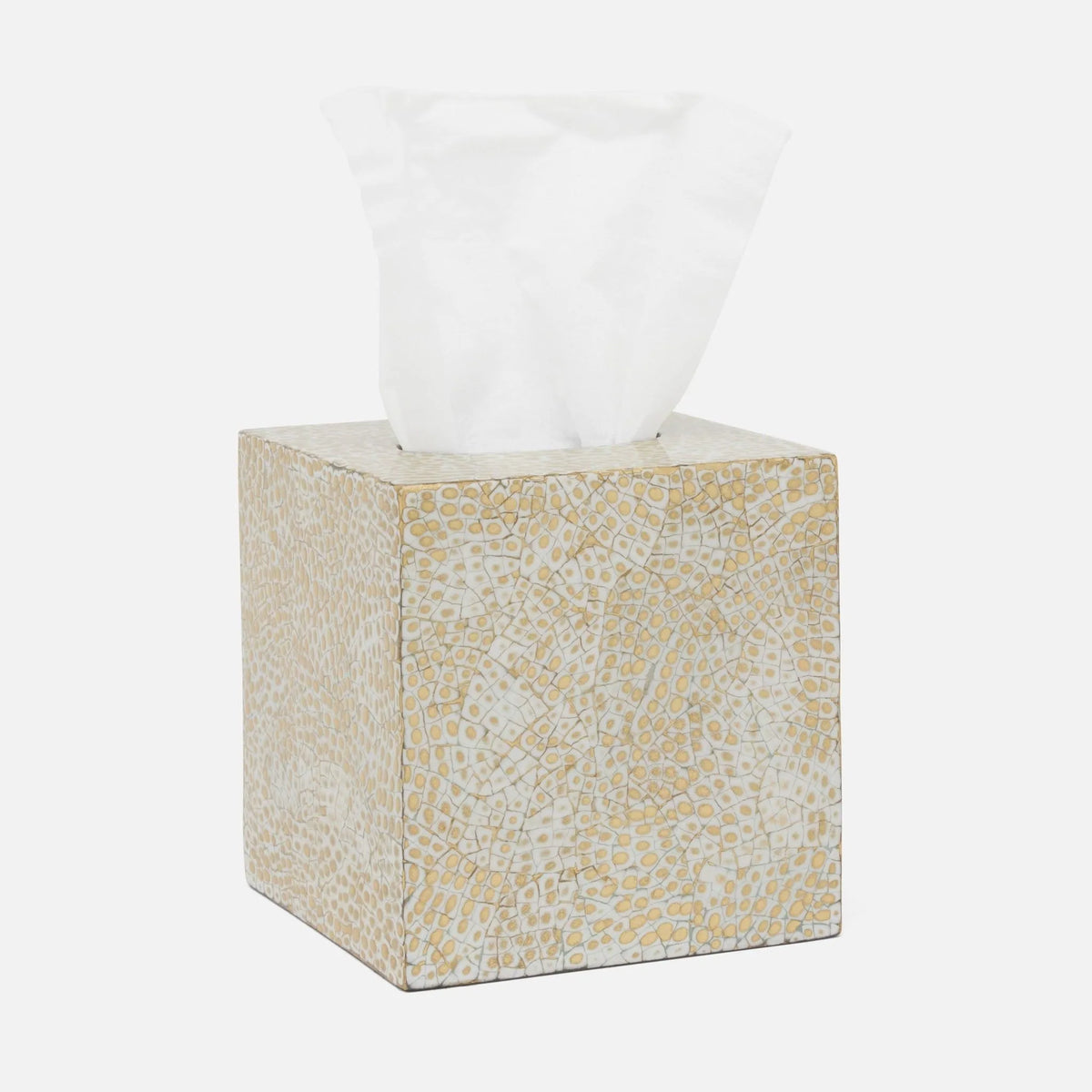 Pigeon and Poodle - PP005545 - Callas Tissue Box - Callas - Gold/White Lacquered Eggshell