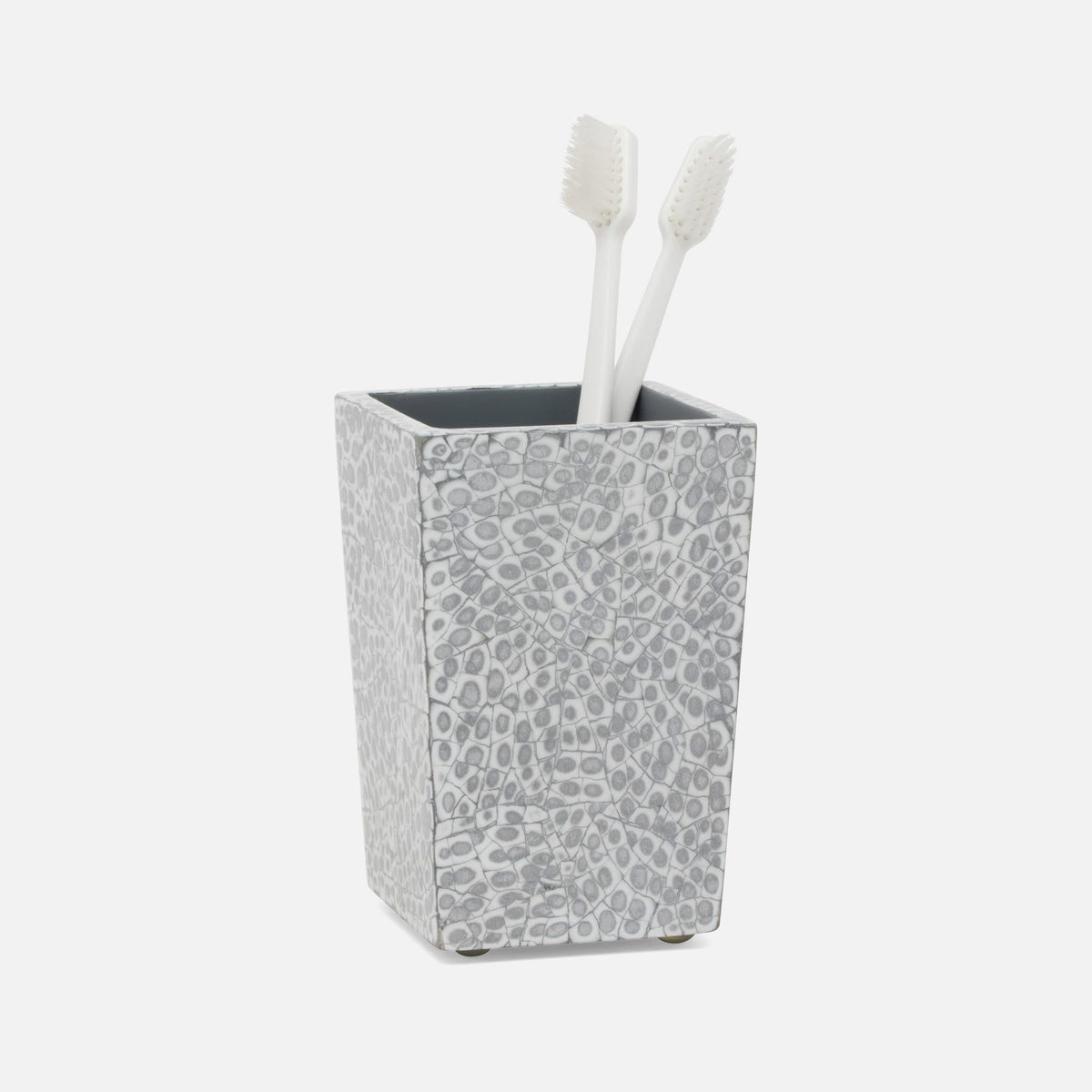 Pigeon and Poodle - PP005549 - Callas Brush Holder - Callas - Silver/White Lacquered Eggshell