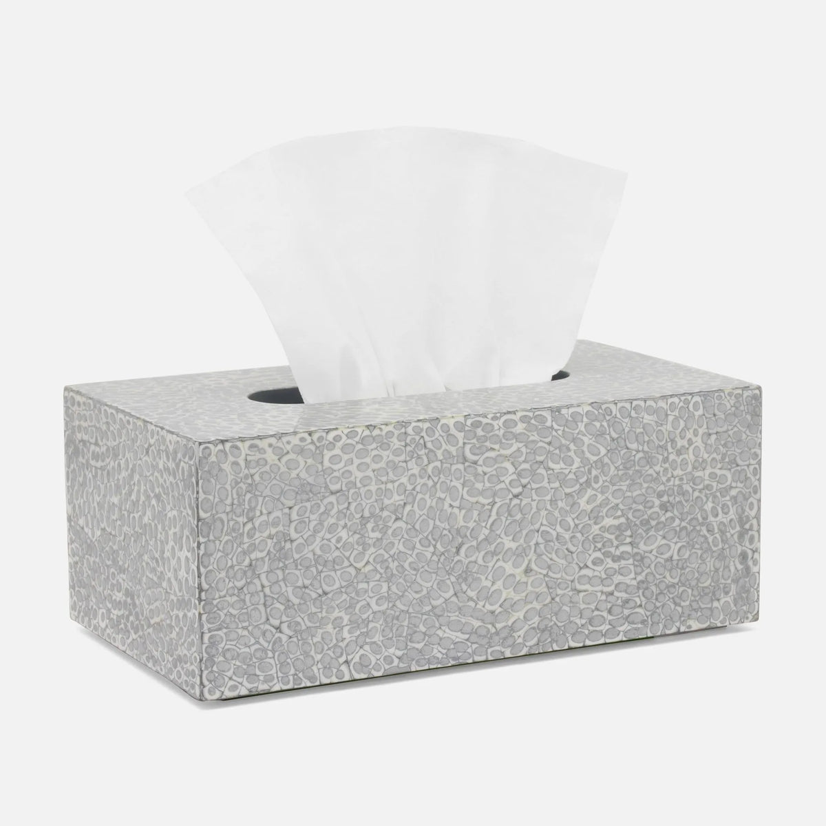 Pigeon and Poodle - PP005555 - Callas Tissue Box - Callas - Silver/White Lacquered Eggshell