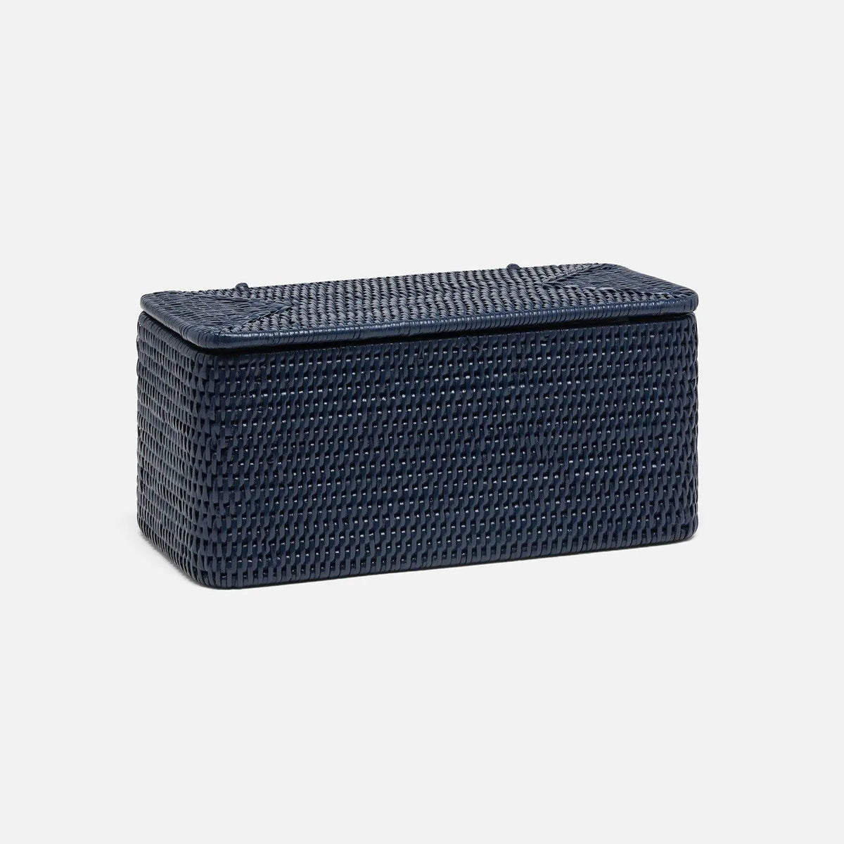 Pigeon and Poodle - PP007441 - Camden Double Toilet Paper Holder - Camden - Midnight Blue Woven Rattan