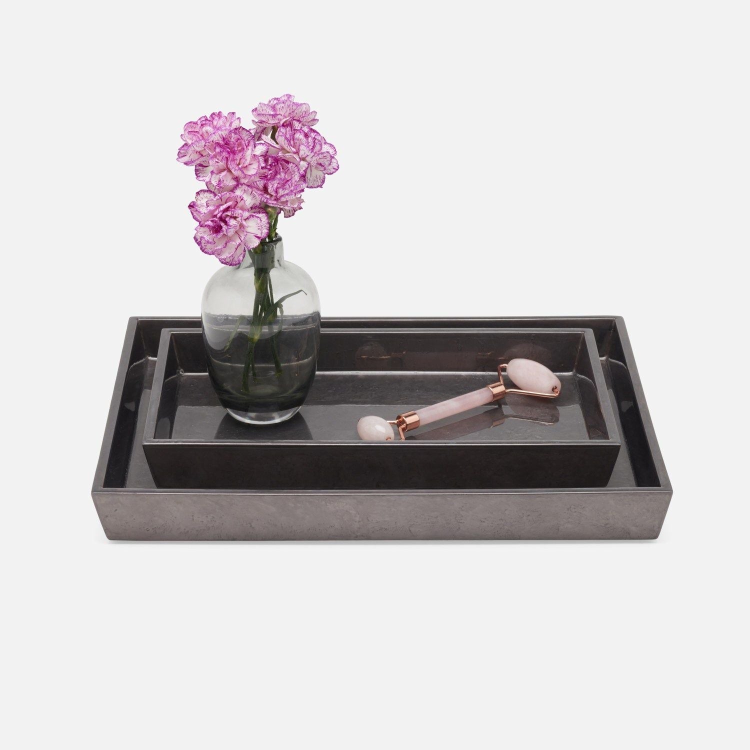 Pigeon and Poodle - PP006697 - Charlotte Trays - Charlotte - Pewter Burl Resin