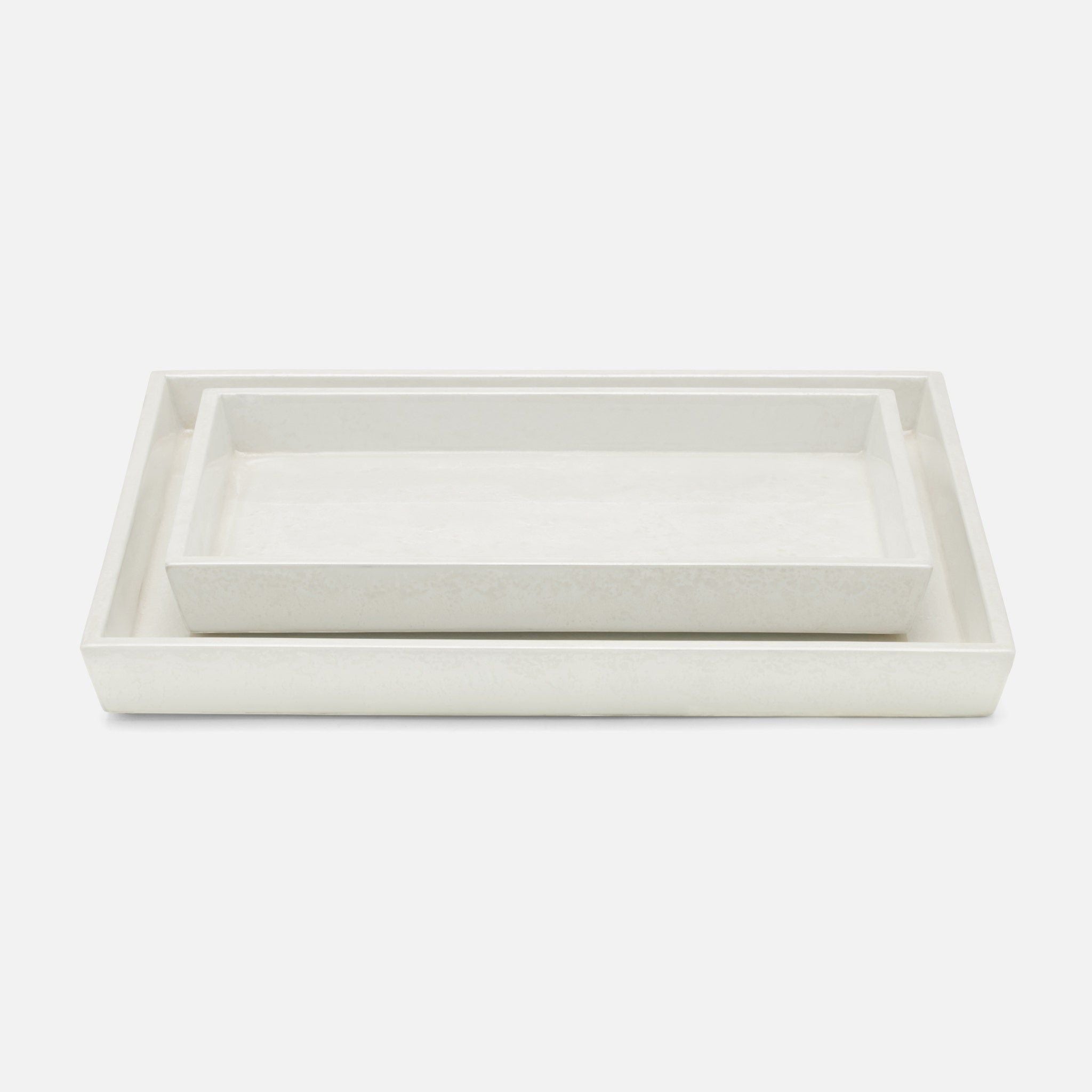 Pigeon and Poodle - PP004914 - Charlotte Trays - Charlotte - White Burl Resin