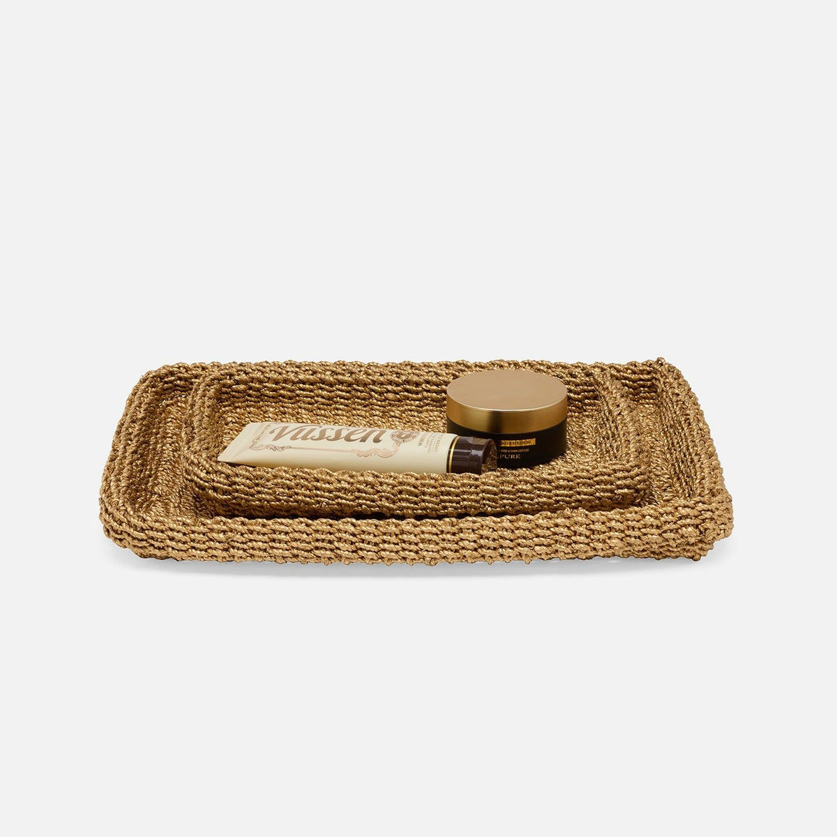 Pigeon and Poodle - PP007767 - Chelston Trays - Chelston - Metallic Gold Abaca