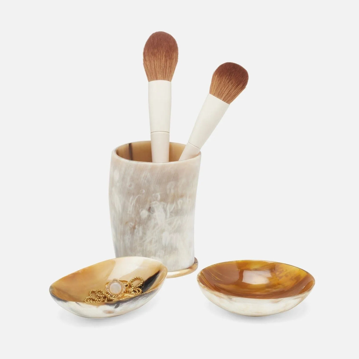 Pigeon and Poodle - PP006967 - Conway Bath Accessory Set - Conway - Natural African Horn